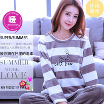 Pajamas Dressing Woman 2022 New Winter Style Thickened Coral Suede Winter Sweet And Sexy Flannel Fashion Cute Tide