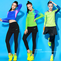 Autumn and winter badminton suit suit men and women long sleeve fake two-piece culottes tennis table tennis running sportswear quick-dry customization