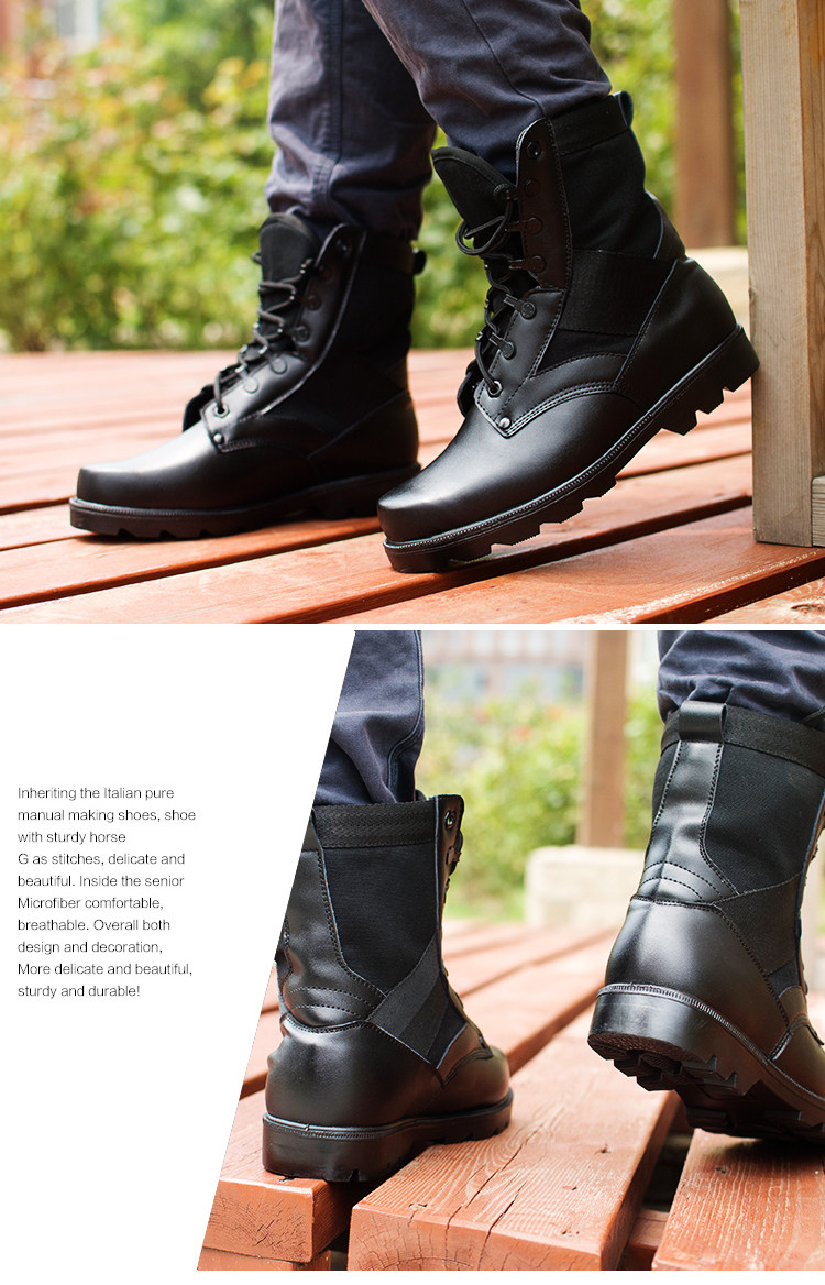 Boots militaires en cuir - porter - Ref 1400036 Image 24