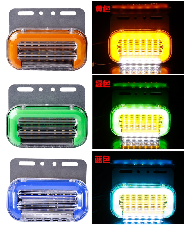 Big Truck Side Light Superproof Superbone, nửa bên rơ lốp 24V LIGHT LIGHT Hiển thị đèn LED đèn eo ánh sáng rộng gương lồi oto bi led gầm ô tô