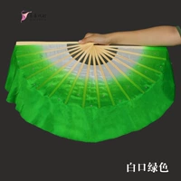 8 -INCH Плавание 10 настоящих шелковых вентиляторов белый рот зеленый