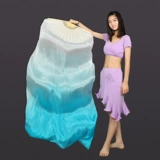 Настоящий шелк Dance Double Fan, настоящий шелк длинный вентилятор красочный шелковый фанат градиент квадратный танец классический танец фанат танца фанат танца