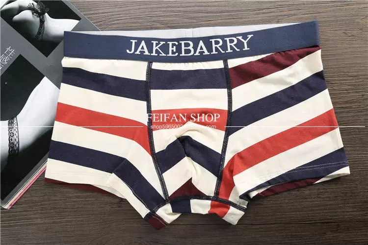 Quà tặng ngày Valentine Cổ điển Dải lớn Cotton Cặp đôi Quần lót Nam Boxer Women Triangle