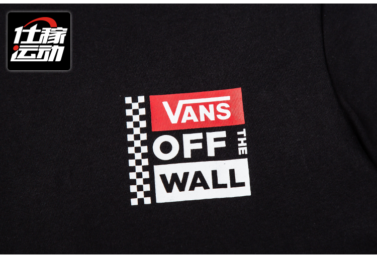 Vans Vans nam và nữ mới ngắn tay cổ tròn thể thao áo thun đen trắng giản dị VN0A3TY4BLK / WHT chính hãng - Áo phông thể thao áo top tank