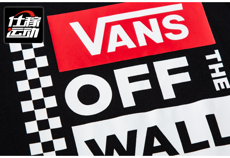 Vans Vans nam và nữ mới ngắn tay cổ tròn thể thao áo thun đen trắng giản dị VN0A3TY4BLK / WHT chính hãng - Áo phông thể thao áo top tank