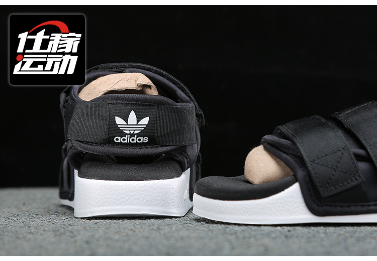 Adidas Adidas cỏ ba lá thể thao bãi biển giày dép ADILETTE Velcro giày của phụ nữ S75382 dép quai hậu nữ đẹp