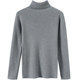 100% cotton turtleneck knitted bottoming shirt for women spring and autumn slim black pure cotton sweater