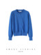 High-density 100% cotton round neck classic cardigan top 2025 spring and autumn outer sweater navy blue sweater for women