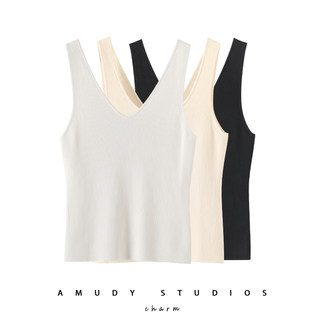 Amudy Reversible Slim-Fit Camisole 2026 Summer New Solid Color 40-Count Ice Knit Top Thin