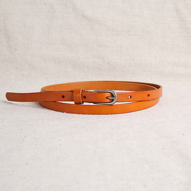 JUUZ LAN original ultra-fine genuine leather female belt handmade soft head laminated cow leather casual leather strap needle buckle minimalist about 100 hitch