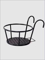 Economical black flower basket balcony guardrail hanging flower rack storage rack flower pot metal hanging rack 7 pieces 9