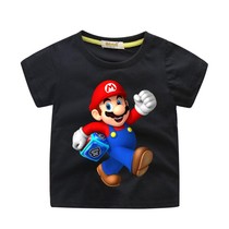 Super Mario Mario Childrens Short Sleeve T-Shirt Boys Summer Wear Cotton Thin Casual Student Fashion Childrens Clothing