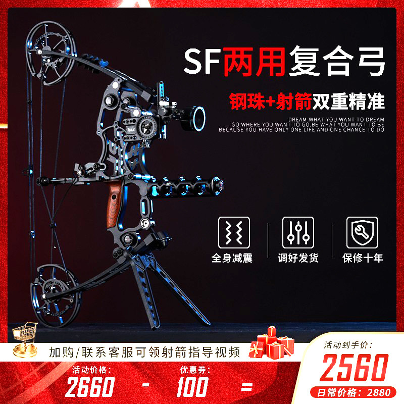 HUWIREN composite SF Dual-purpose steel ball Bow Arrow Professional Sports Shooting Archery Triangle Pulley Bow Counter Arch arrow-Taobao