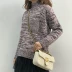 Bộ đếm chính hãng nửa vòng cổ cao bên hông áo len chia ba màu trước khi ngắn ngắn 1134 - Đan Cardigan Đan Cardigan