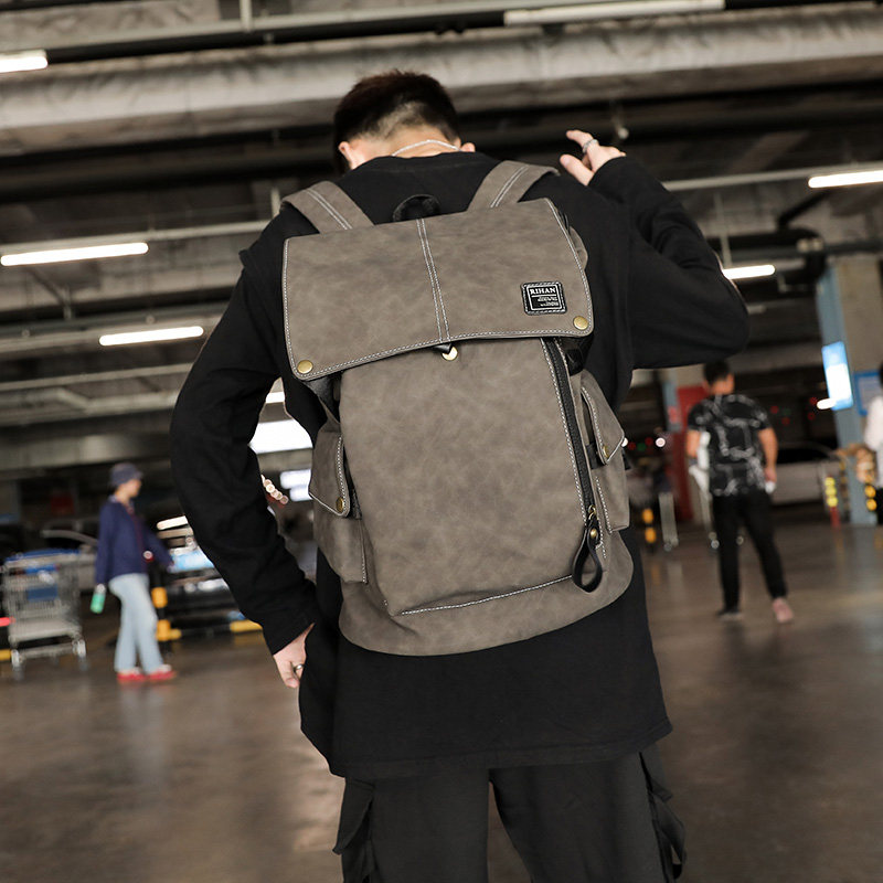 Hong Kong I Tgreg men's backpack business and leisure computer leather backpack travel bag simple schoolbag