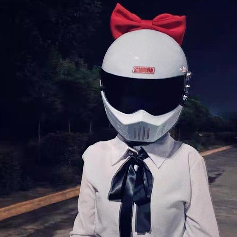 Kawasaki to dream school sister bow helmet decoration explosion sound girl kart motorcycle electric vehicle locomotive full helmet