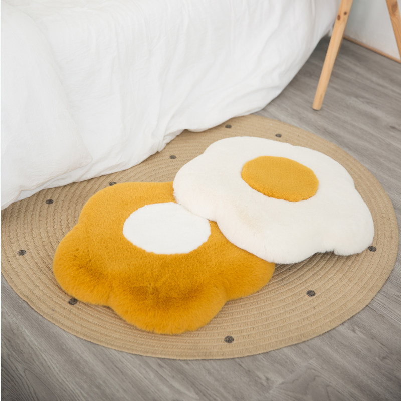 Small Daisy Memory Cotton Chair Cushion Imitation Rabbit Fur Suede Cushion Subround Flowers Ground Fart Cushion Ho Bag Egg Floating Window Ins