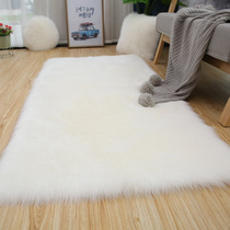 Long plush bedside rug bedroom living room floating window floor mat room imitation wool full of grey shop window blanket decoration