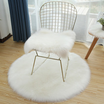 White Imitation Wool Round Chair Cushion Butterfly Chair Cushion Thickened Hair Wool Cushion Dresser Iron Art Stool Cushion Ground Mat