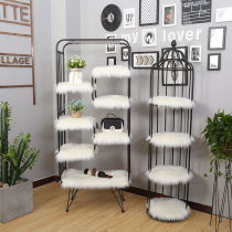 Imitation wool plush dressing table mat chair stool cushion clothing store shoe bag shelf decoration mat nail photo props