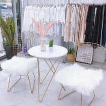 White imitation wool chair cushion square plush hollow Net red chair cushion round butterfly chair cushion stool cushion blanket