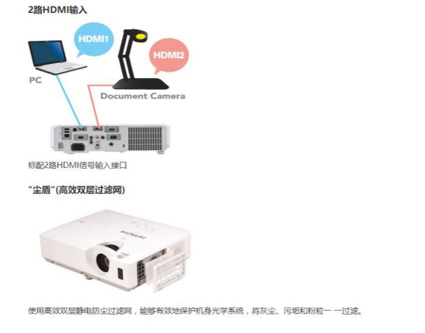 Máy chiếu phim thương mại Hitachi HCP-N3210X 3LCD Hỗ trợ bảo vệ mắt hơn 16: 9 - Máy chiếu máy chiếu mini xiaomi