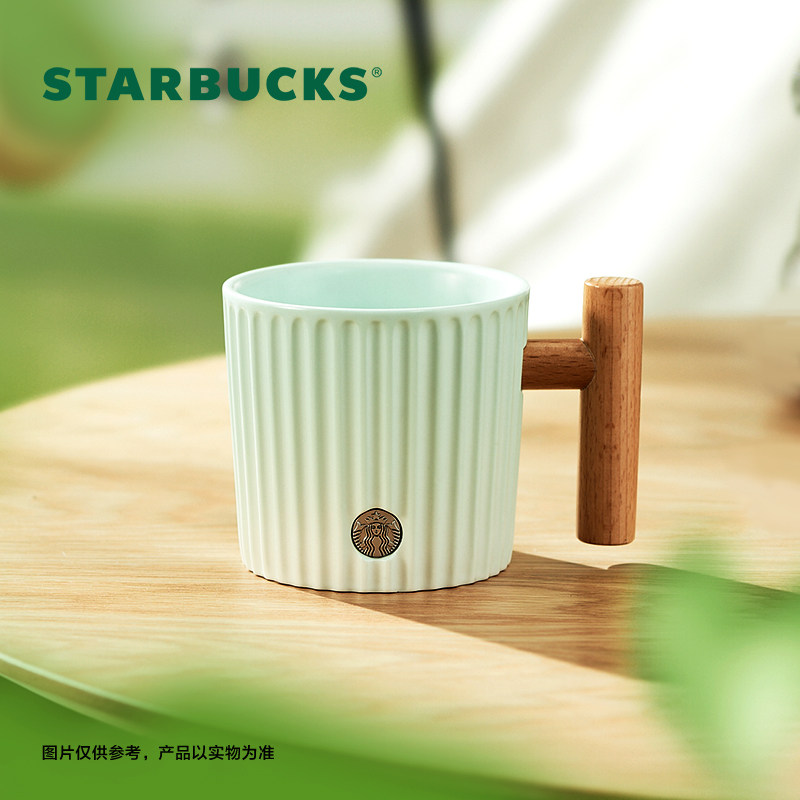 Чашка Starbucks серии Mint Green Маленькая свежая чашка Керамическая чашка Кружка Чайная чашка Вакуумная колба большой емкости Изображение 1