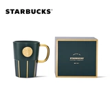 Starbucks, зеленая керамическая ручка, чайная чашка со стаканом, 390 мл, подарок на день рождения