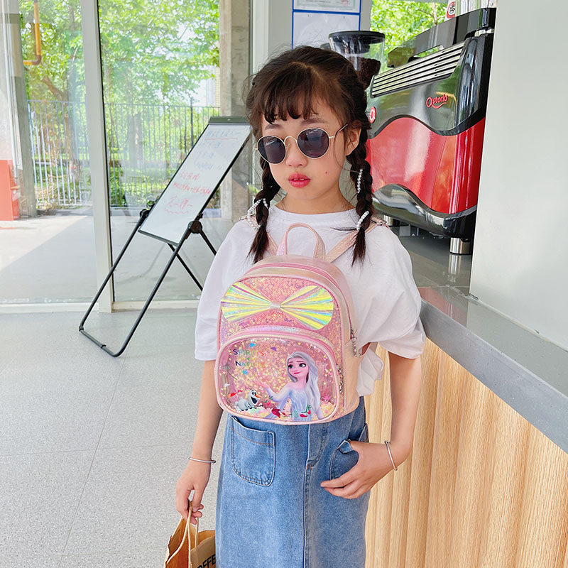 Children's sequin backpack boys and girls kindergarten school small school bag Western style princess backpack cartoon girl small bag