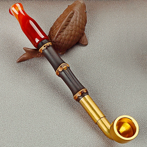 Медный портативный мундштук ручной работы, старомодная курительная трубка, полный комплект