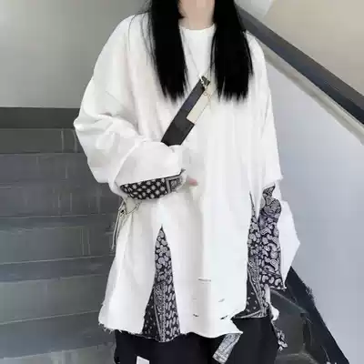 97BONES new factors cashew flower inside casual top men and women couples Tide brand loose hip hop casual top