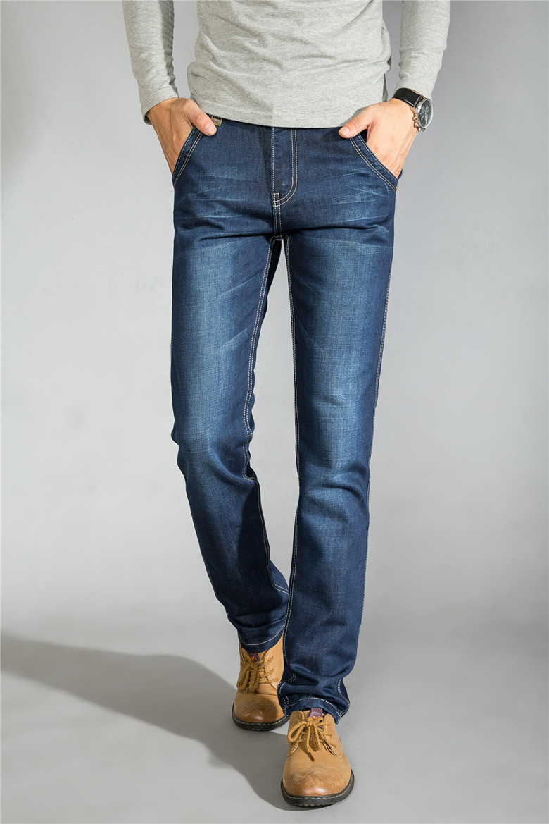 Mỏng phần thẳng jeans nam dài quần mùa hè trung niên của nam giới lỏng kinh doanh bình thường quần thanh niên kích thước lớn quần