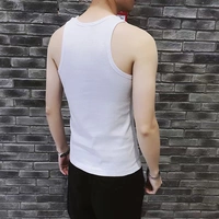 Mùa hè Hàn Quốc vest nam cổ tròn áo thun cotton không tay cotton thể thao bó sát bên dưới mồ hôi tinh khiết. áo ba lỗ tập gym