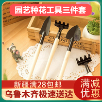 Xinjiang Loulan Department Store Multifunctional Gardening Tools 3-piece set of shovel rake spade planting flower potted succulent plant pine geomery