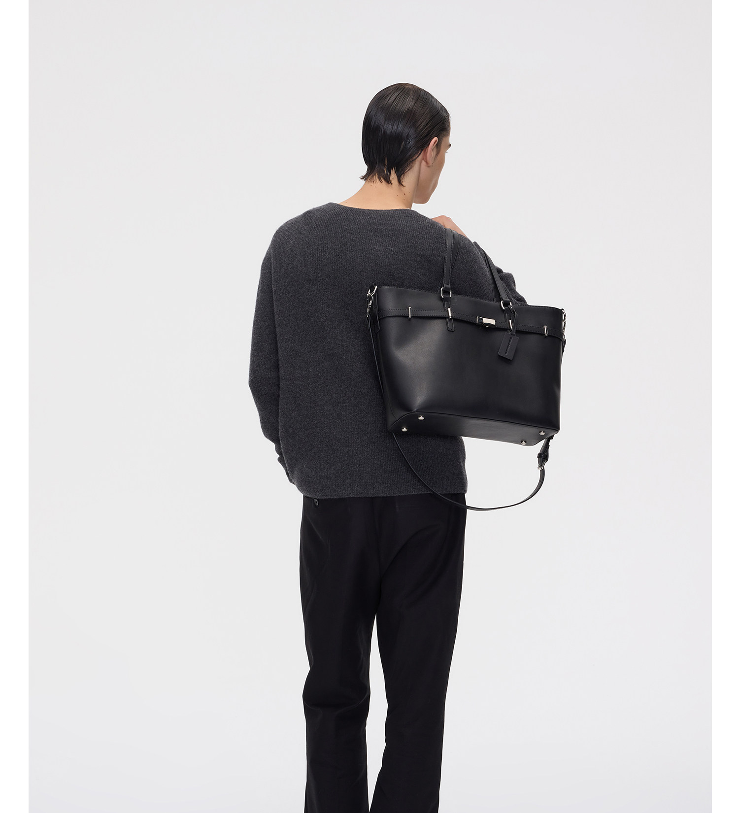 TERRAINCOGNITA Black Microfiber Large-Capacity Tote Bag