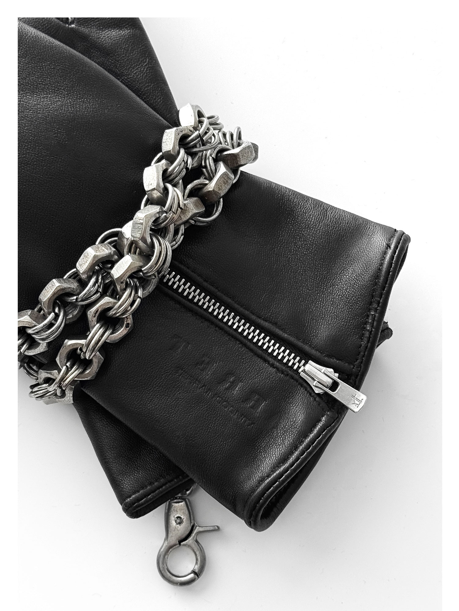 TERRAINCOGNITA Black Embossed Logo Zip Gloves