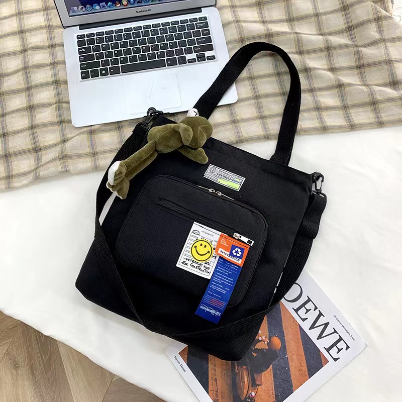 Canvas Bag Men Bag Sails Buns Bag Skew Satchel Student Hand Book Bag Single Shoulder Bag Minimalist Casual Student Large Capacity-Taobao