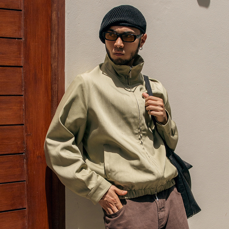 Od/Darkness 2026 Spring/Summer Tencel Old Money Minimalist Clean High-Sense Stand Collar Casual Jacket Coat