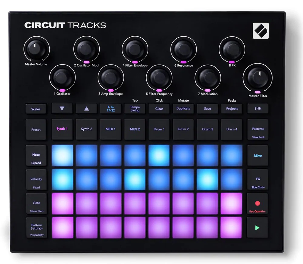 NOVATION Circuit tracks modern drum machine synthesizer MIDI pad