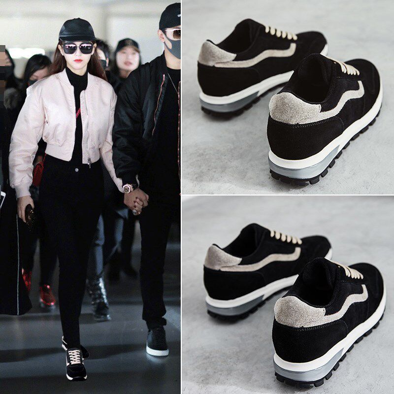 European Station 2022 Autumn Winter New Black Sneaker Woman Han Version Original Sink 100 Heightening Women's Shoe Tide