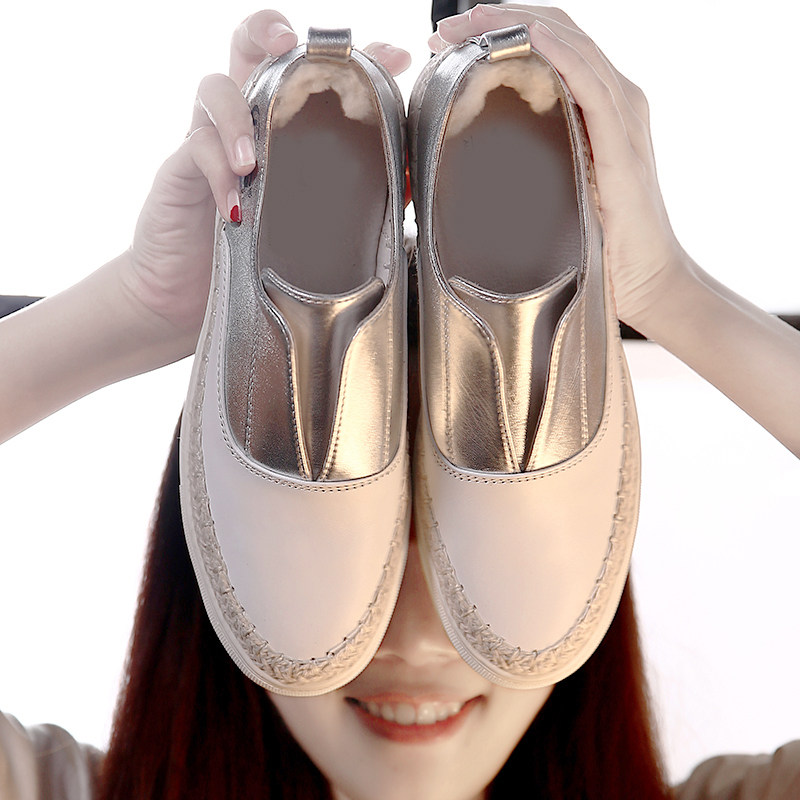 Tide brand star same small white shoes lady floor thick sole leisure women shoes increase single shoes female fisherman pine fu shoes