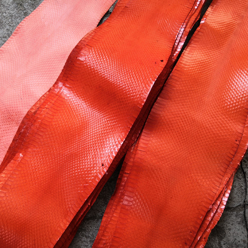 Love Marsee Orange Snake Leather Leather Leather Material DIY Handmade Wallet Watch With Mobile Phone Protection Shell Leather Strap Hanging Bag Shoes Snake Leather Leather Material