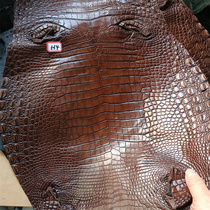 Crocodile pure water dyed brown leather whole belly material bamboo pattern bag wallet mobile phone case strap material special