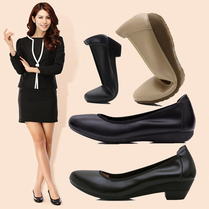 Wider Version Work Shoes, Plus Size Women's Shoes, Genuine Leather, Soft Sole, Suitable for Wide Feet, Mother's Shoes, Shallow Mouth, Work Shoes, Black Wider Version Work Shoes, Plus Size Women's Shoes, Genuine Leather, Soft Sole, Suitable for Wide Feet, Mother's Shoes, Shallow Mouth, Work Shoes, Black