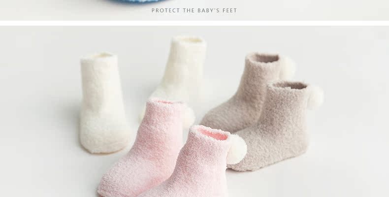 Vớ nhung cho bé nhung mùa xuân và mùa thu dày cotton cộng với tất nhung ấm 0-1-3 tuổi 6-12 tháng quần tất lưới cho bé
