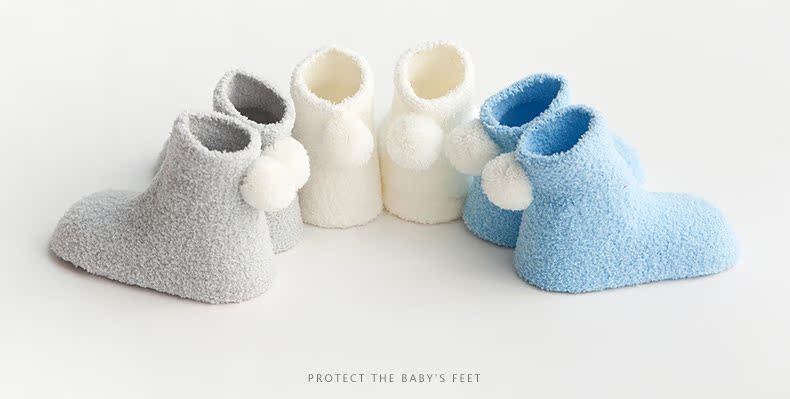 Vớ nhung cho bé nhung mùa xuân và mùa thu dày cotton cộng với tất nhung ấm 0-1-3 tuổi 6-12 tháng quần tất lưới cho bé