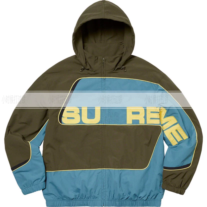 [过验21FW S Paneled Track Jacket校服夹克外套 连帽尼龙拼色情侣]