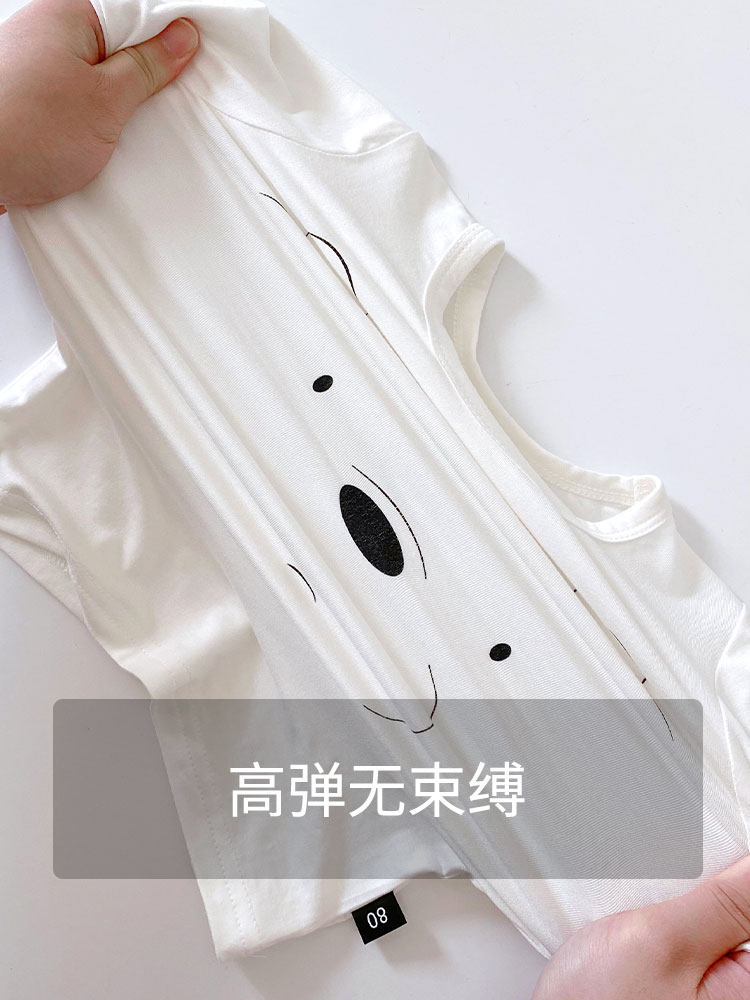 CHILDRENS PAJAMAS MODAL SPRING AND AUTUMN LONG SLEEVE THIN LOOSE MASK HIGH WAIST SET BOYS GIRLS BABY LOUNGEWEAR