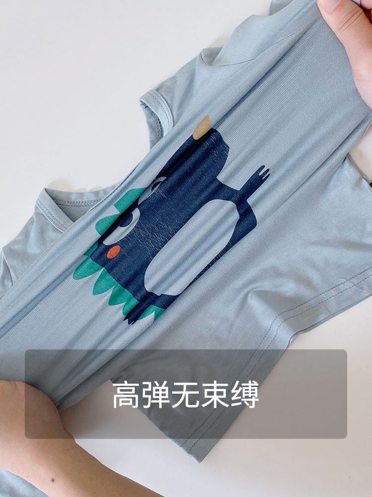 BOYS PAJAMAS MODAL SPRING LOOSE DINOSAUR HIGH WAIST LONG SLEEVE SET KIDS BABY BOYS AIR CONDITIONED LOUNGEWEAR