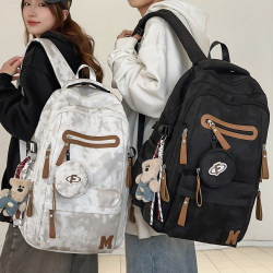 School Bag for Men, Junior High School Students, High School Students, College Students, Large-Capacity, Weight-Reducing, Spine-Protecting Backpack, Women's Trendy Japanese-Style Backpack for Men